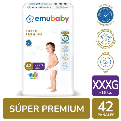 Pañales Emubaby premium talla XXXG