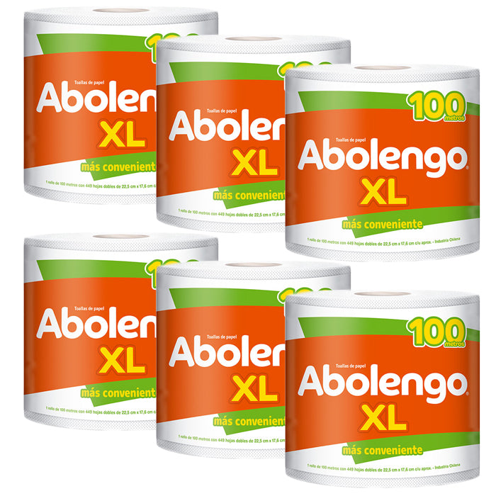 Toalla Papel Abolengo XL 100 mts Manga de 6 rollos