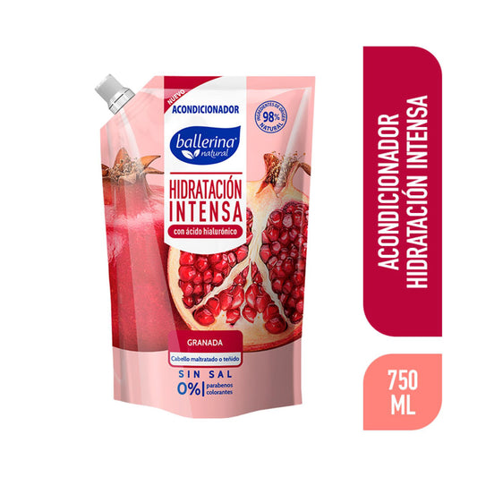 Acondicionador Ballerina Hidratacion Intensa con Acido Hialuronico Granada 750 ml