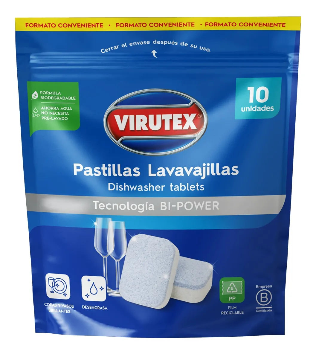 Pastillas para Lavavajillas Virutex 10 Unidades