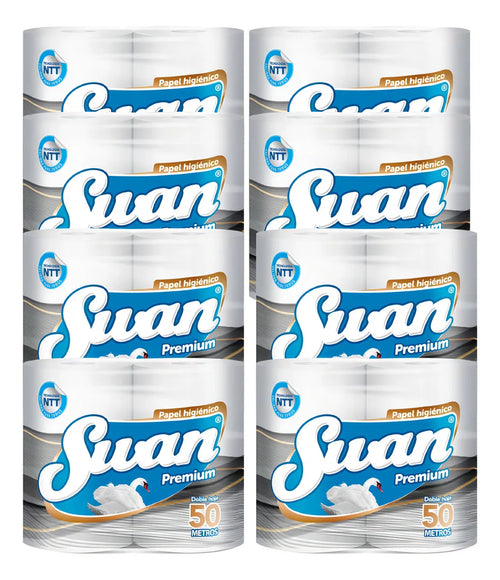 Papel higiénico Swan doble hoja · Manga de 32 rollos de 50 m