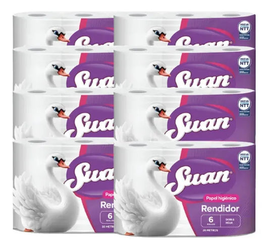 Papel Higienico Doble hoja  Swan 6x20 mts manga de 48 rollos