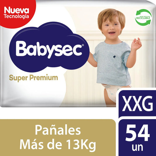 Pañal Babysec Super Premium Blanco XXG 14 unid