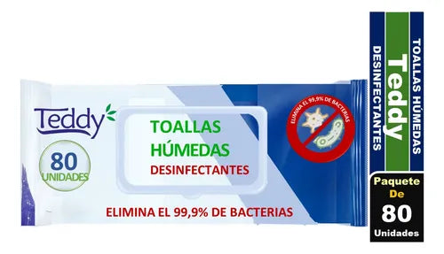 Toallas Humedas Desinfectantes 80 unid. Teddy