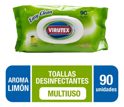 Toallitas Desinfectantes Multiuso Virutex Aroma Limón 90 Unid