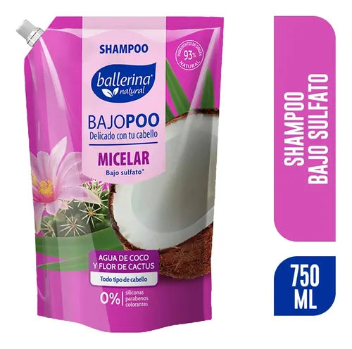 Shampoo Ballerina Bajo Poo Micelar con Pantenol 750 ml
