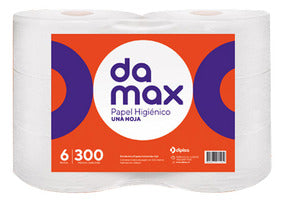 Papel higiénico industrial Damax 6x300 · Pack de 6 rollos