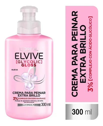 Crema para peinar L'Oréal Elvive Glycolic Gloss 300 ml