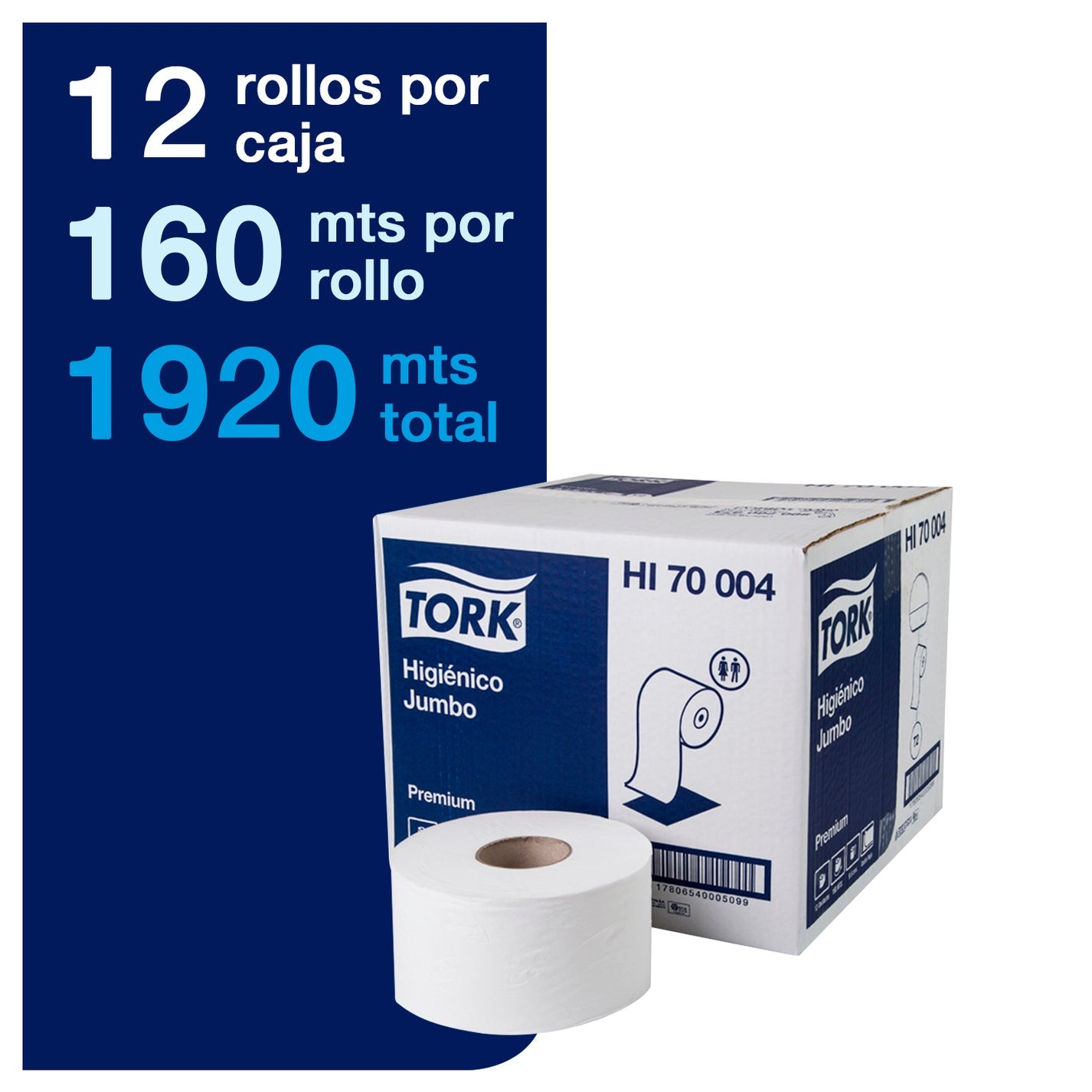 Higiénico Jumbo Tork Premium D/H 12x160 mt