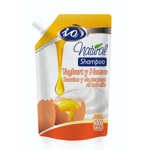 Shampoo IO Natural Yogurt y Huevo 1 Litro en Doypack