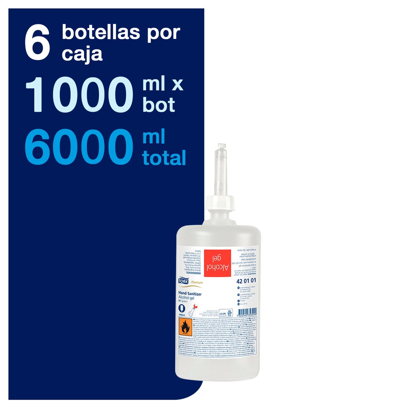 Alcohol Gel Tork Higienizante 6X1000 Ml