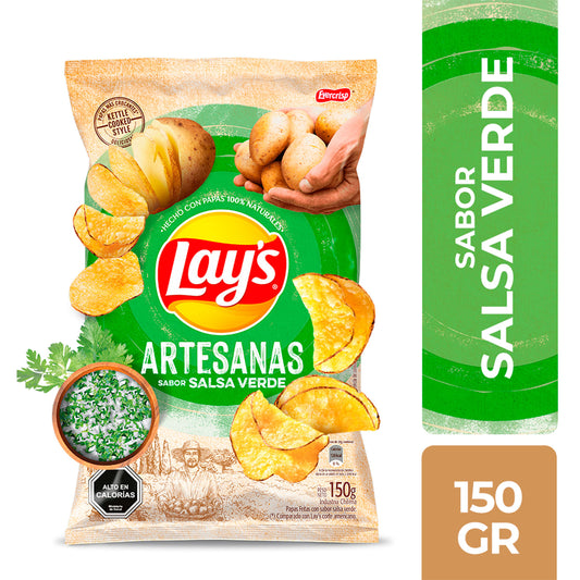 Papas Fritas Lays Artesanas Sabor Salsa Verde 150 g