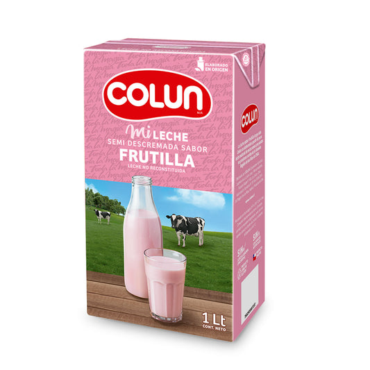 Leche Semidescremada Frutilla Colun