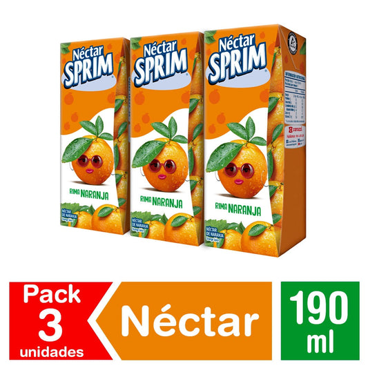 Jugo Sprim Naranja 190 ml pack 3 unid