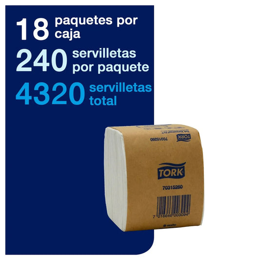 Servilleta Tork Xpressnap fit Blanca H/S 18x240 un