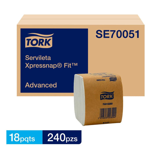 Servilleta Tork Xpressnap fit Blanca H/S 18x240 un