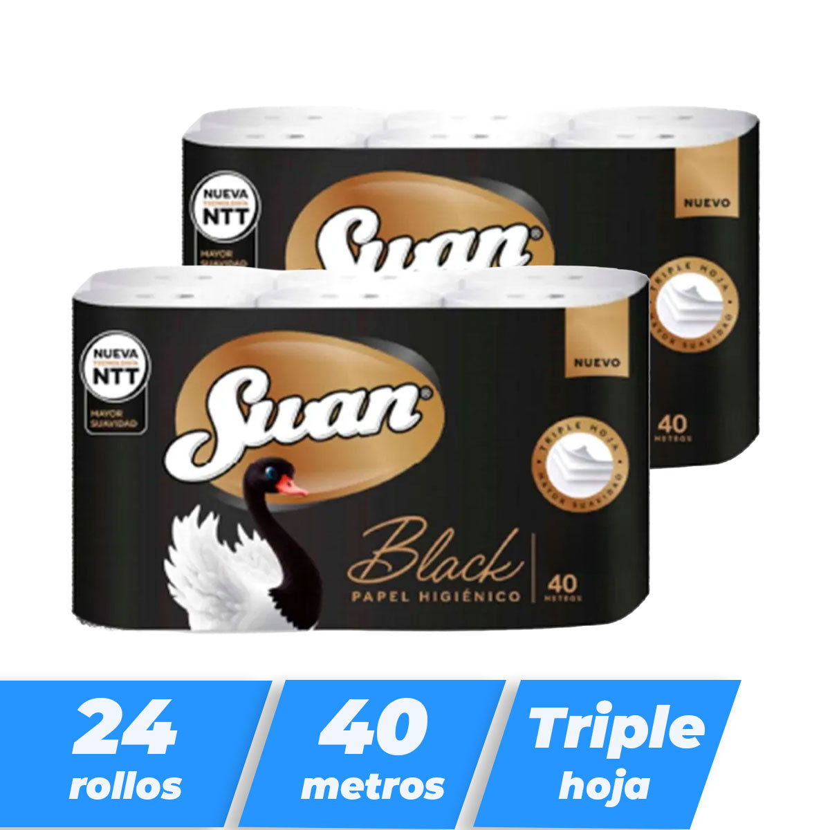 Papel higiénico Swan triple hoja 4 rollos de 40 m