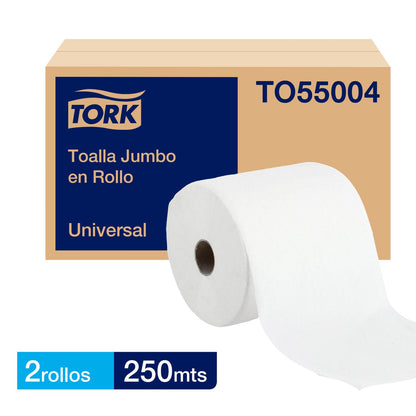 Toalla De Papel Jumbo Tork Blanca 2X250 Mt