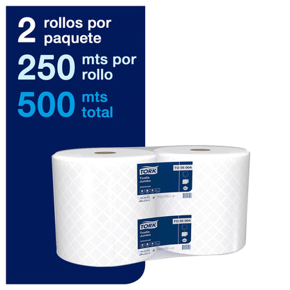 Toalla De Papel Jumbo Tork Blanca 2X250 Mt