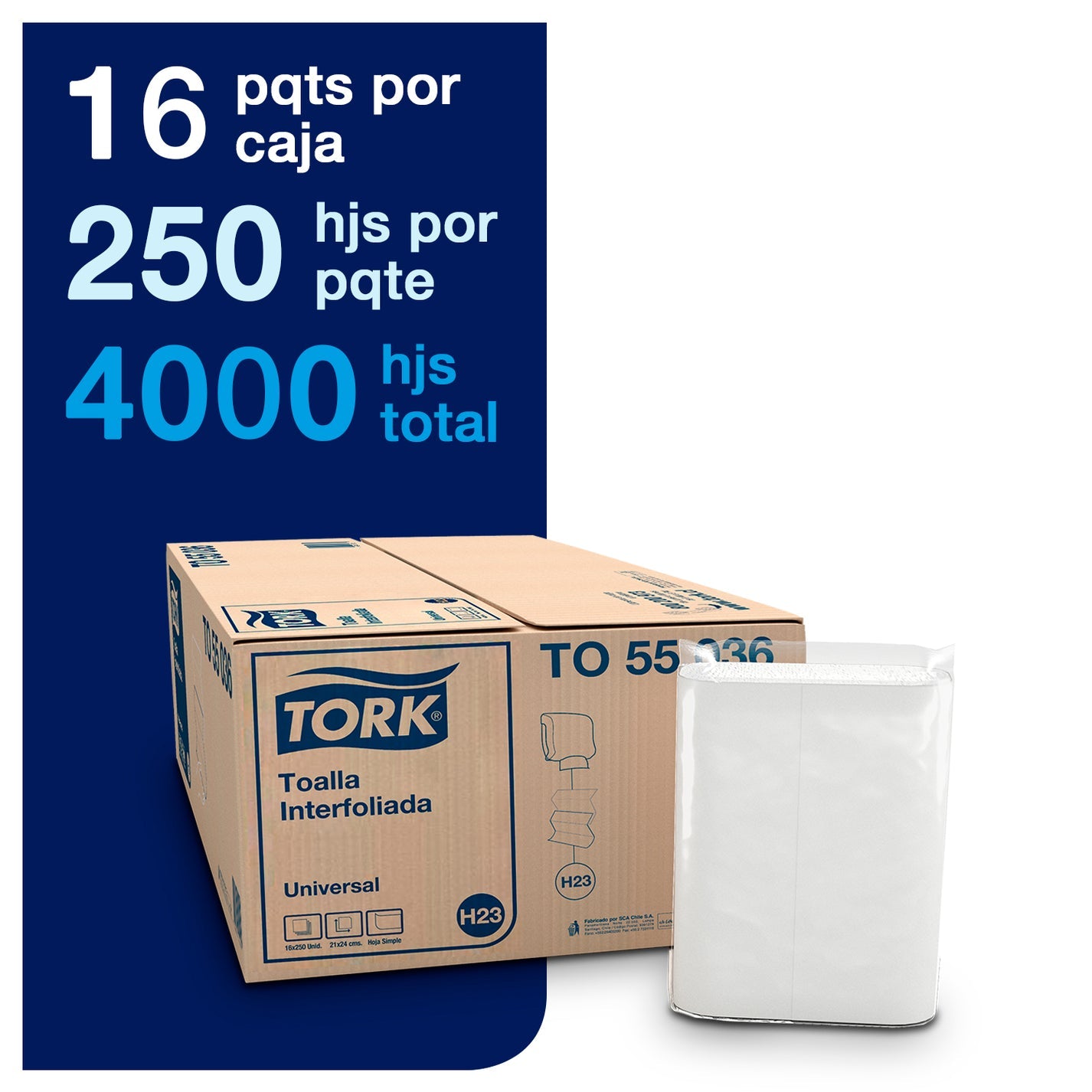 Toalla Interfoliada Tork H.Simple 16X250