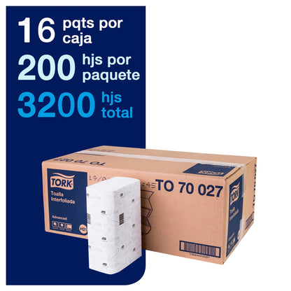 Toalla Interfoliada Tork Doble H. 16X200
