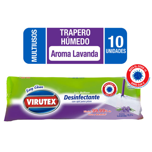 Trapero Húmedo con ojal Desinfectante Lavanda Virutex 10 unid.
