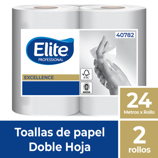 Toalla de papel Elite doble hoja 2 rollos de 24 m