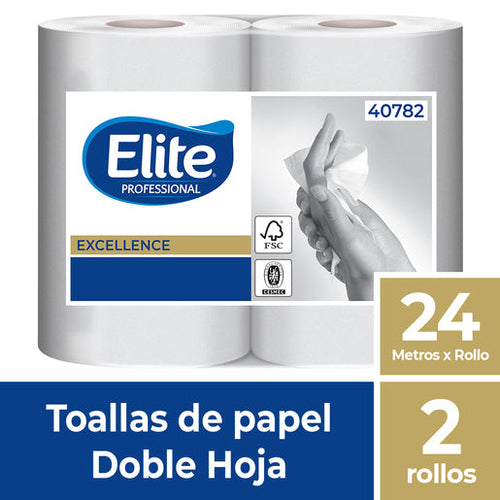 Toalla de papel Elite doble hoja 2 rollos de 24 m