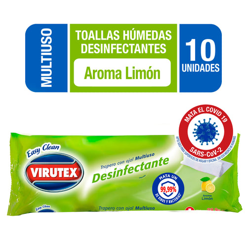 Trapero Húmedo con ojal Desinfectante Limón Virutex 10 unid.