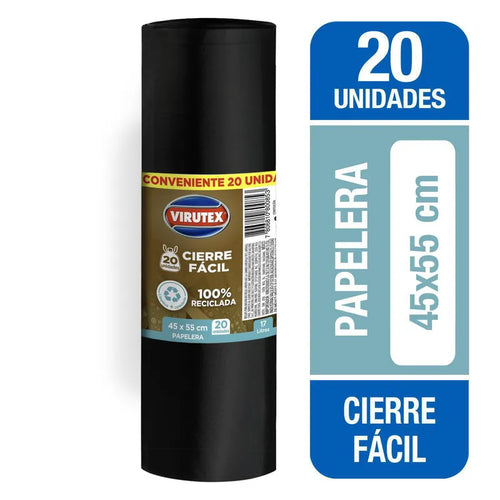 Bolsa de Basura rollo cierre facil 45x55 20 unid. - Virutex