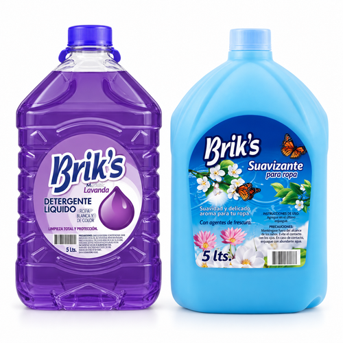 Detergente Matic Briks Lavanda 5 L + Suavizante 5 L