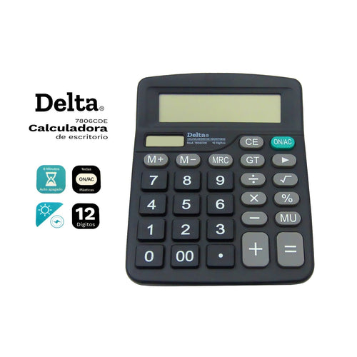 Calculadora Escritorio 12 Digitos Tecla Correctora Delta