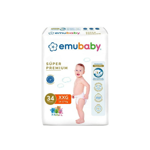 Pañal Emubaby Super Premium Talla XXG 34 pañales
