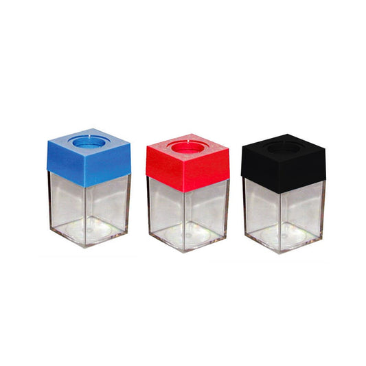 Porta Clips Magnetico Cuadrado Transparente Colores