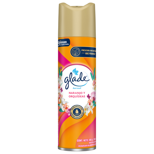 Aromatizante ambiental Glade Naranjo y Orquídeas en aerosol 360 cc