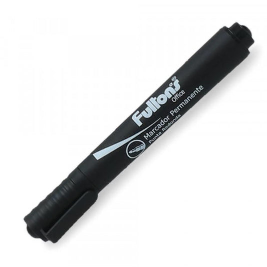 Marcador Permanente Punta Redonda Negro Fultons