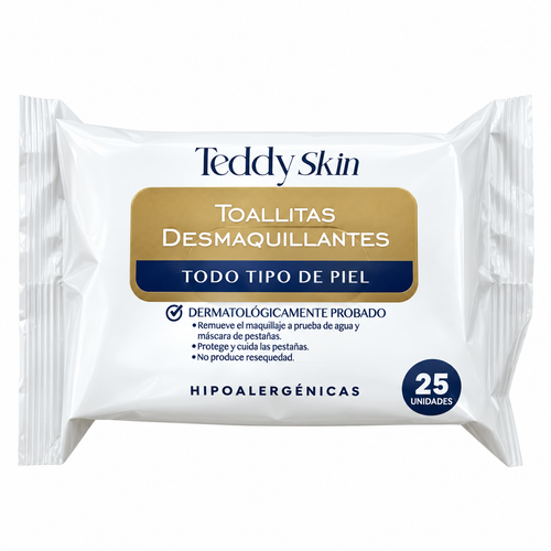 Toallitas desmaquillantes Teddy Skin 25 unidades