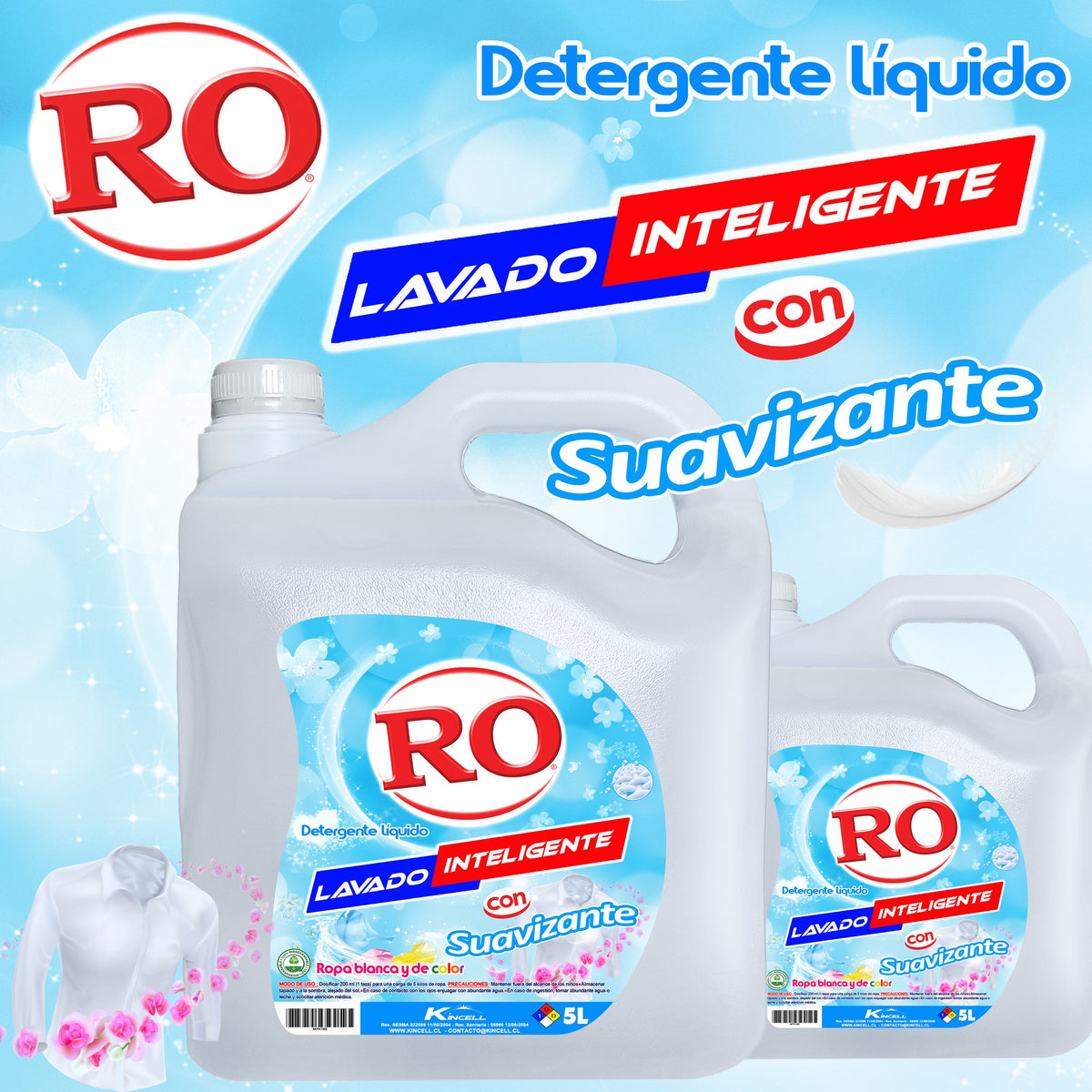 Detergente Líquido con Suavizante RO 5 L