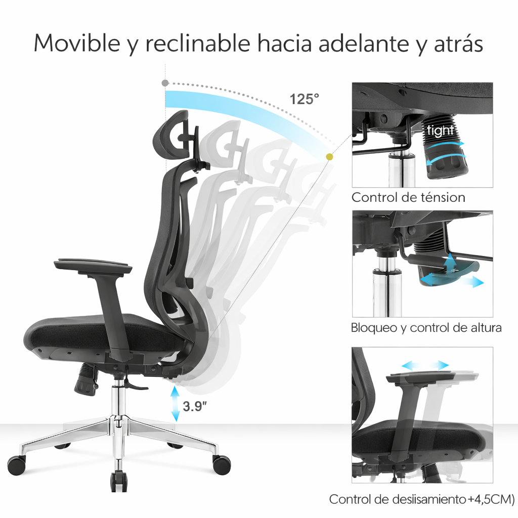 Silla de Ecritorio Ergonomica Premium - Valtora - Icon Terra Plus