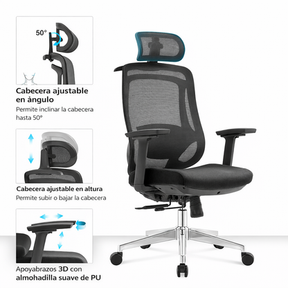 Silla de Ecritorio Ergonomica Premium - Valtora - Icon Terra Plus