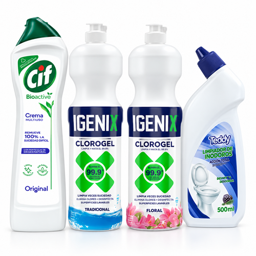 Kit de limpieza de baño Cif + Igenix + Teddy