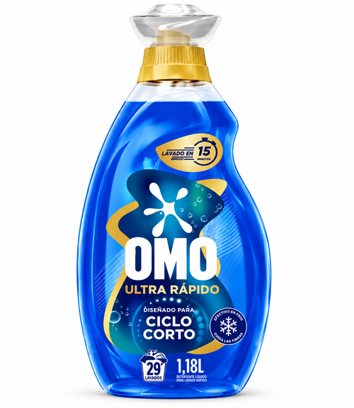 Detergente Omo Ultra Rapido 1.18 L Azul