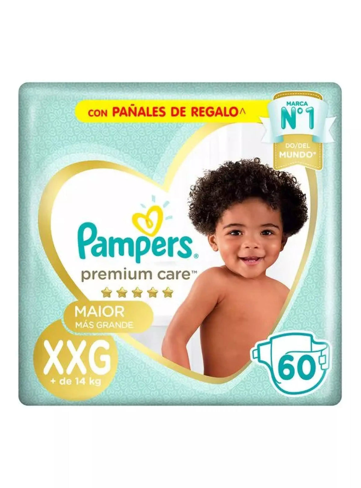 Pañales Pampers Premium Care talla XXG - 60 unidades