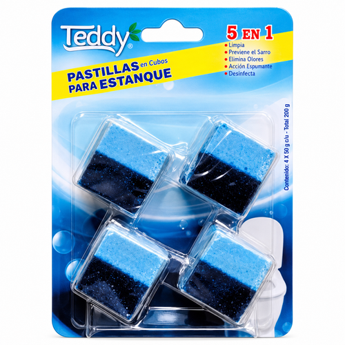 Pastillas para estanque de inodoro Teddy 5 en 1 4 unidades