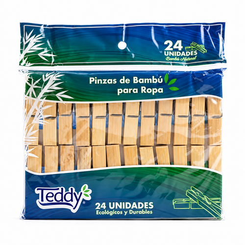 Perros de ropa de bambú Teddy 24 unidades