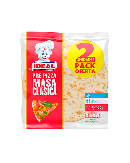 Pre Pizza Masa Clásica Ideal 2 Unidades 500 g
