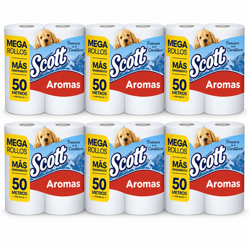 Papel higiénico Scott Aromas 50 metros | Manga de 24 rollos