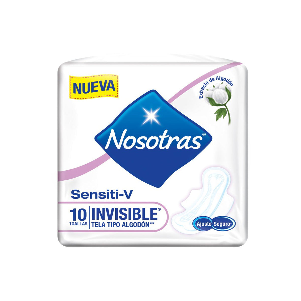 Toallas higiénicas Nosotras Sensiti-V ultradelgadas 8 unidades