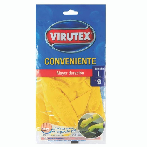 Guantes de látex Virutex Conveniente amarillos talla L 1 par