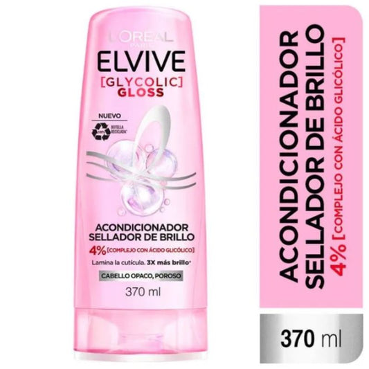 Acondicionador Elvive Glycolic Gloss cabello opaco, poroso 370 ml